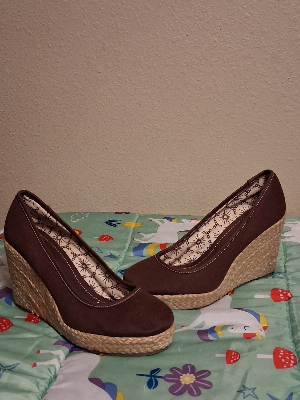 Montego Bay Club Brown Espadrille Wedge Pumps 8 260831